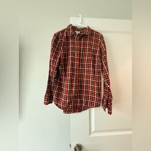 St. John's Bay Red and Black Plaid Button-Down Shirt